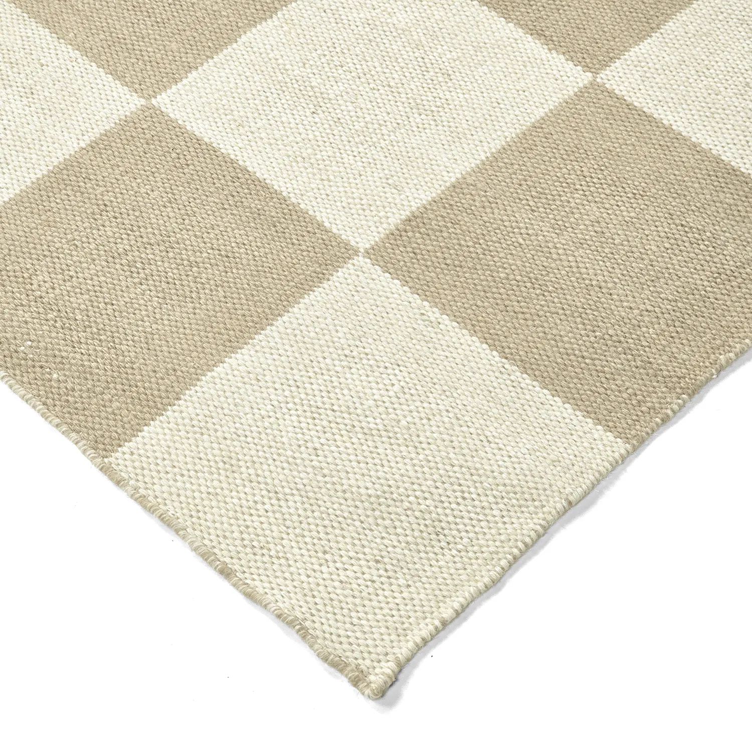 Wool rug - Scacco (white/beige)