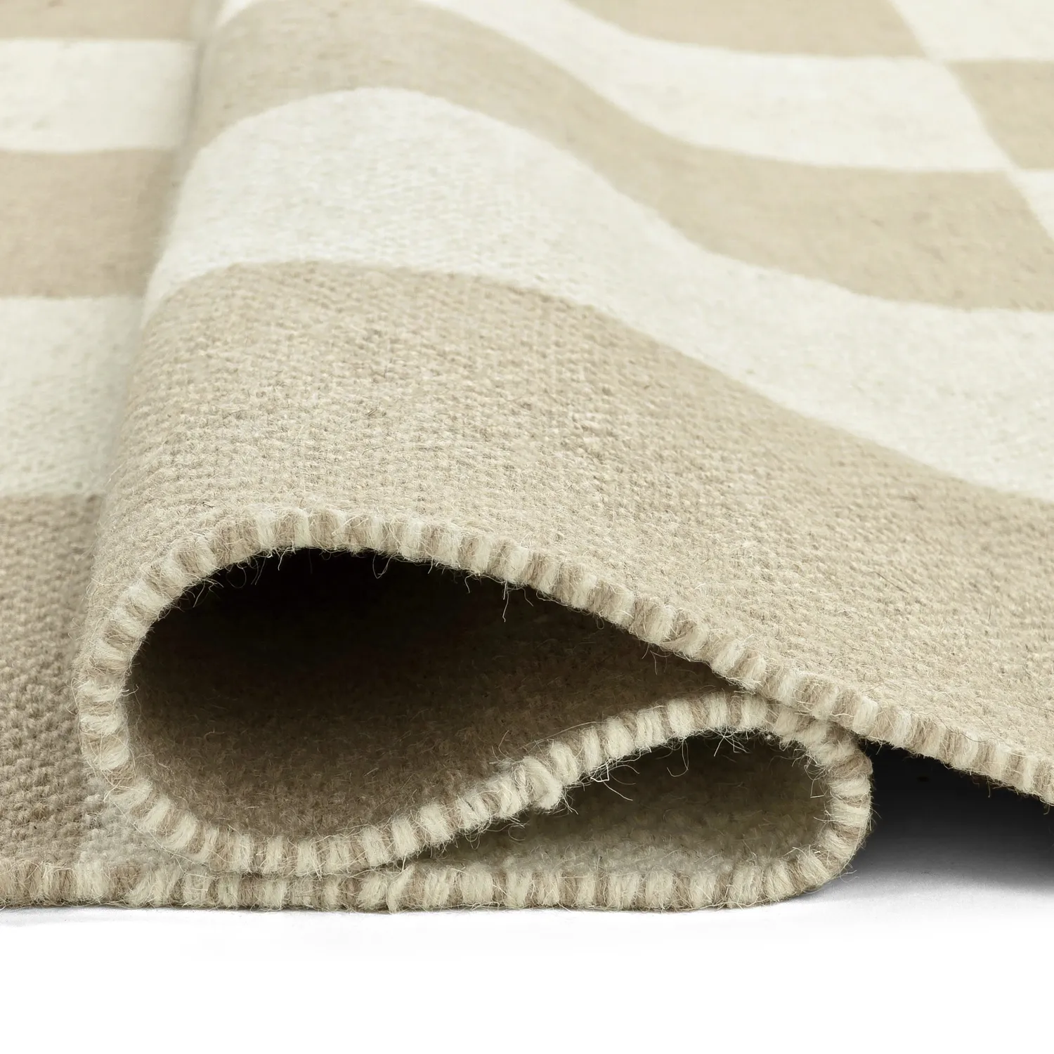 Wool rug - Scacco (white/beige)