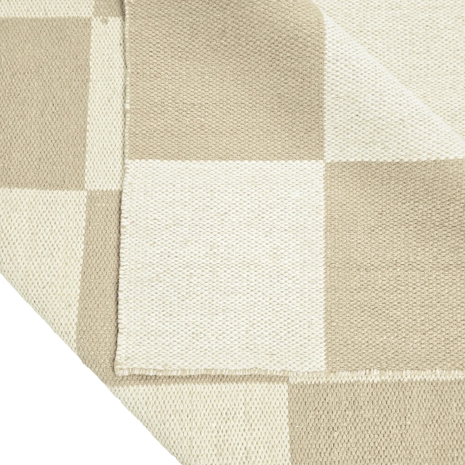 Wool rug - Scacco (white/beige)