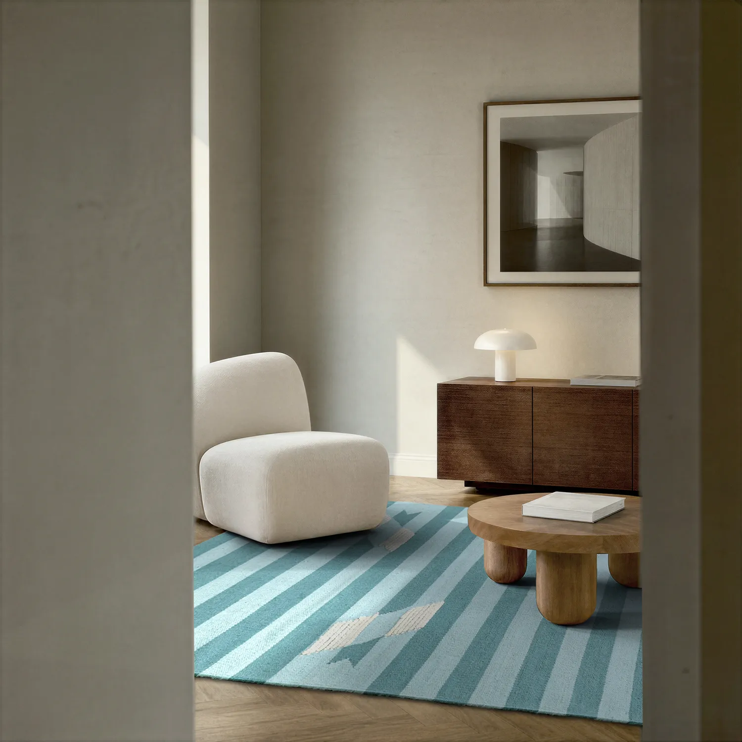 Wool rug - Serpa (light blue)