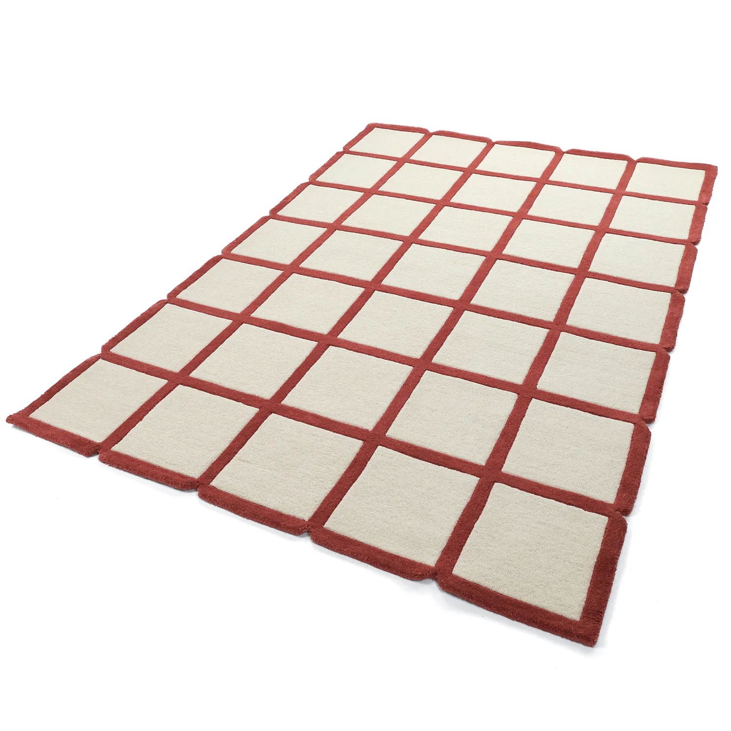 Wool rug - Syl Hand Tufted Wool Premium (red/white)
