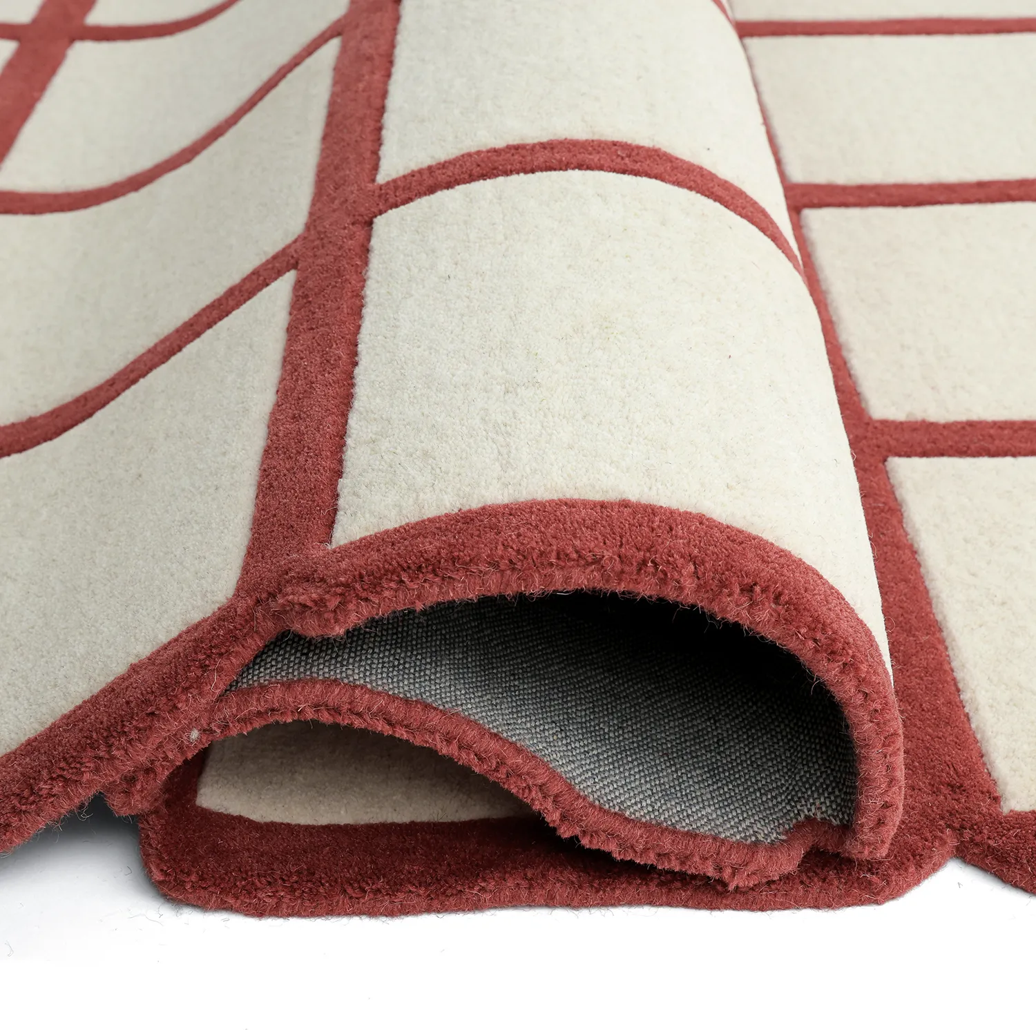 Wool rug - Syl Hand Tufted Wool Premium (red/white)