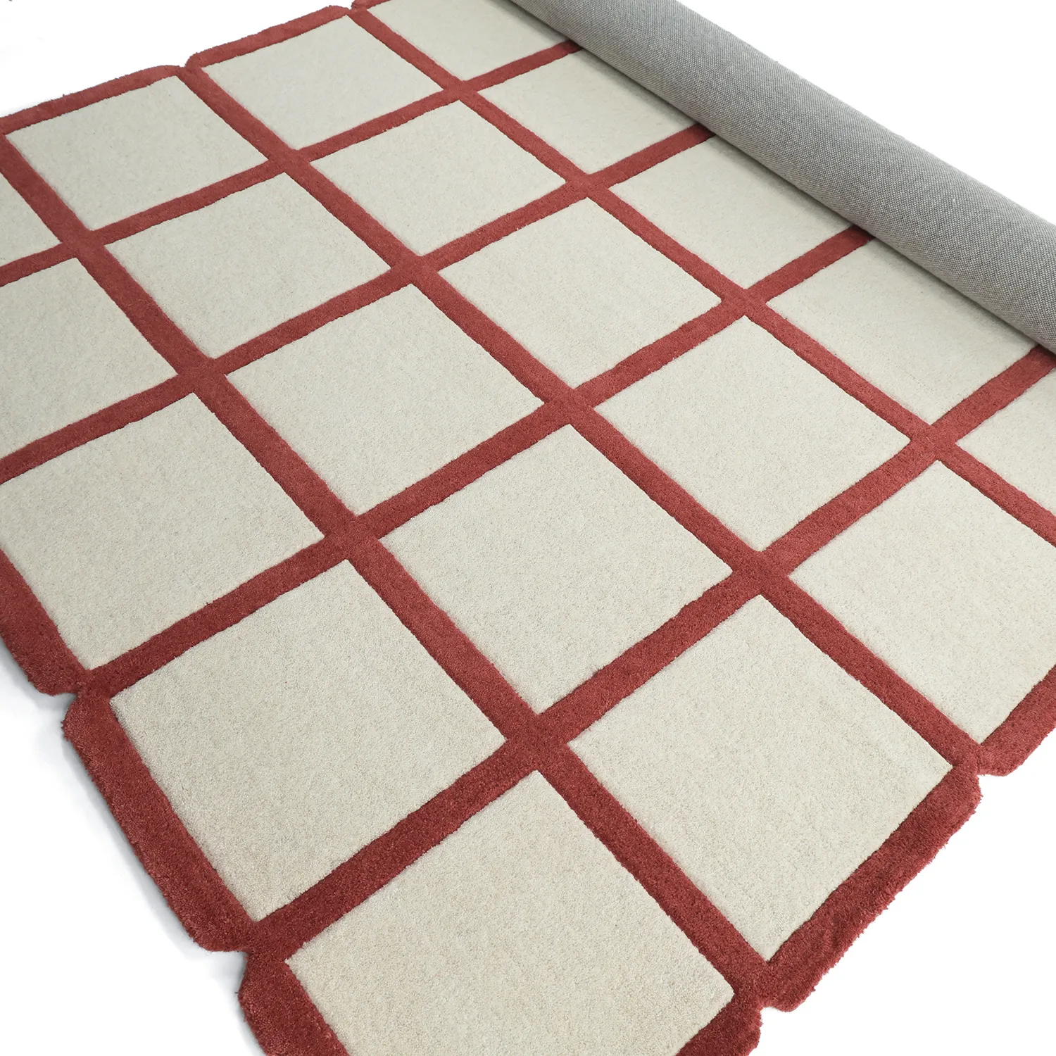 Wool rug - Syl Hand Tufted Wool Premium (red/white)