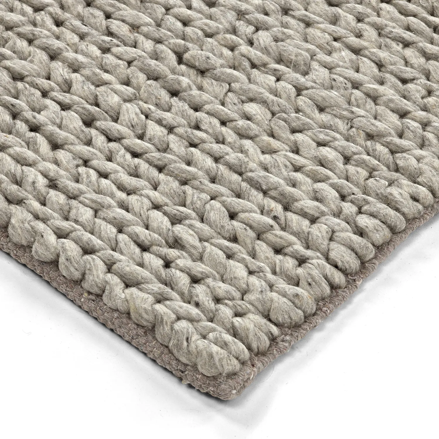 Wool rug - Talvia Braided Wool (grey)