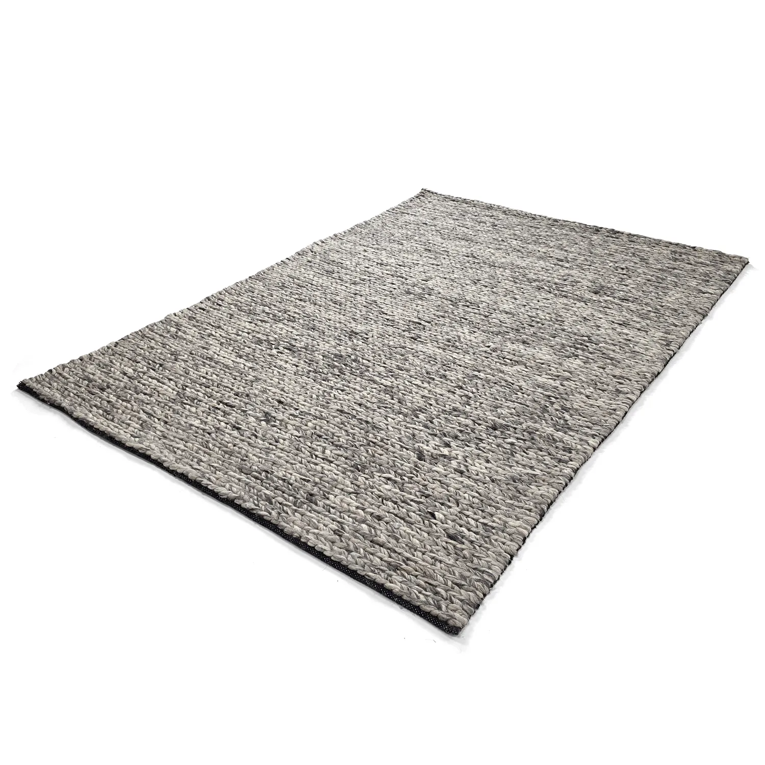 Wool rug - Talvia Braided Wool (dark grey)