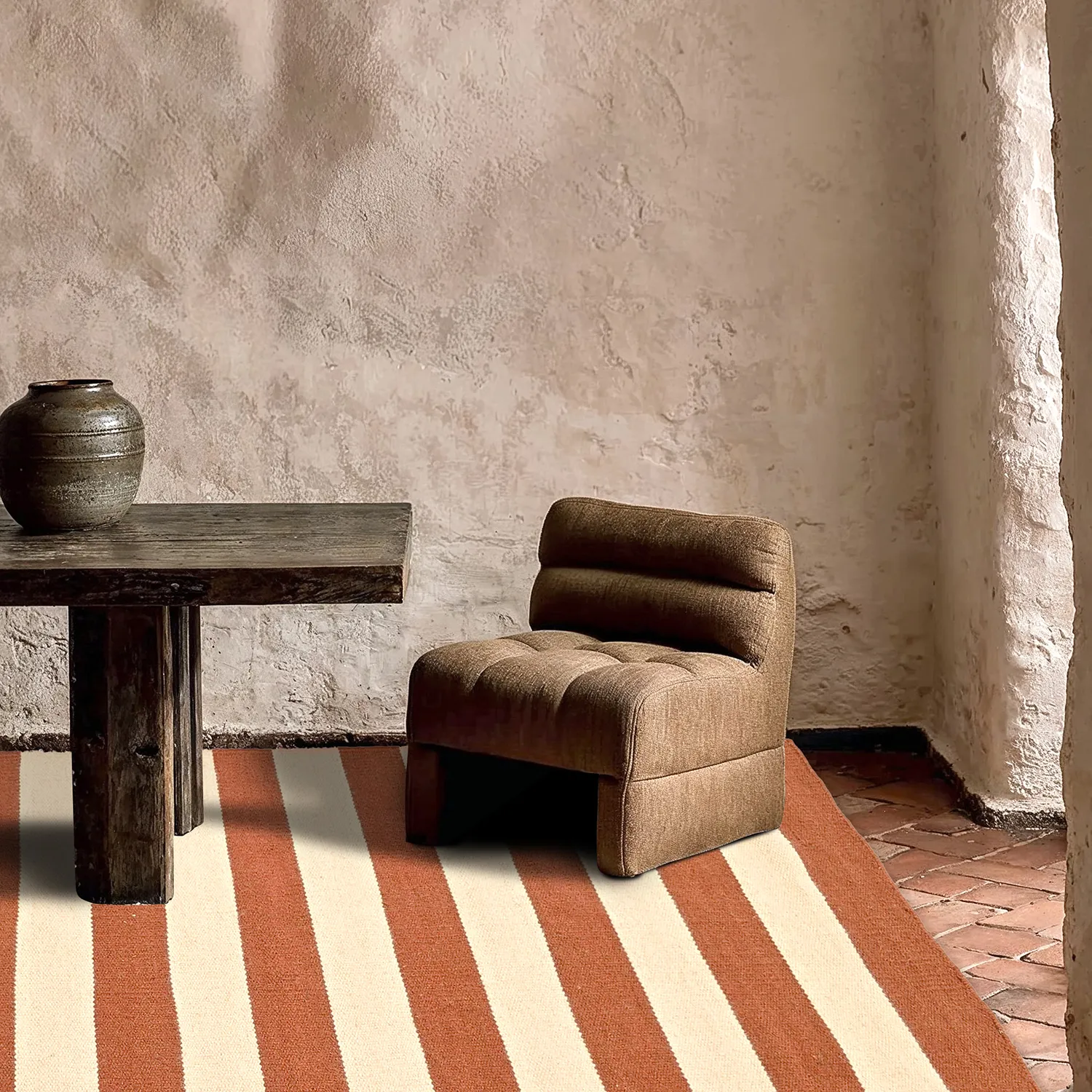 Wool rug - Torquay (cinnamon/white)