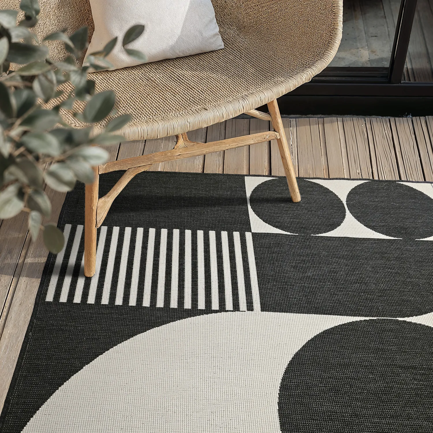Indoor/Outdoor rug - Aurora (black/white)