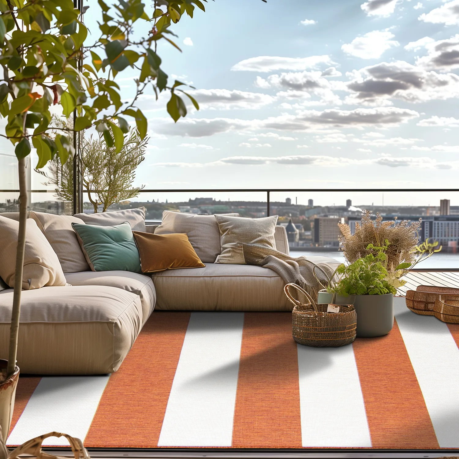 Indoor/Outdoor rug - Santana (orange)