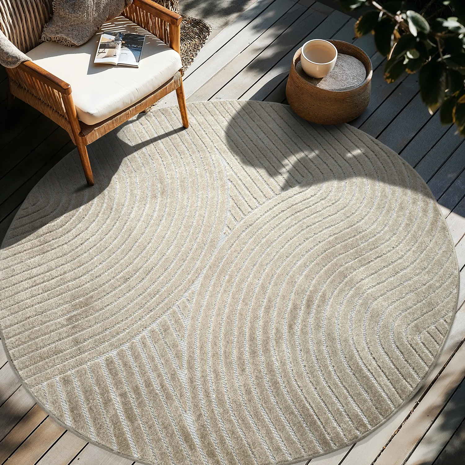 Round rug - Indoor/Outdoor Devon (beige)