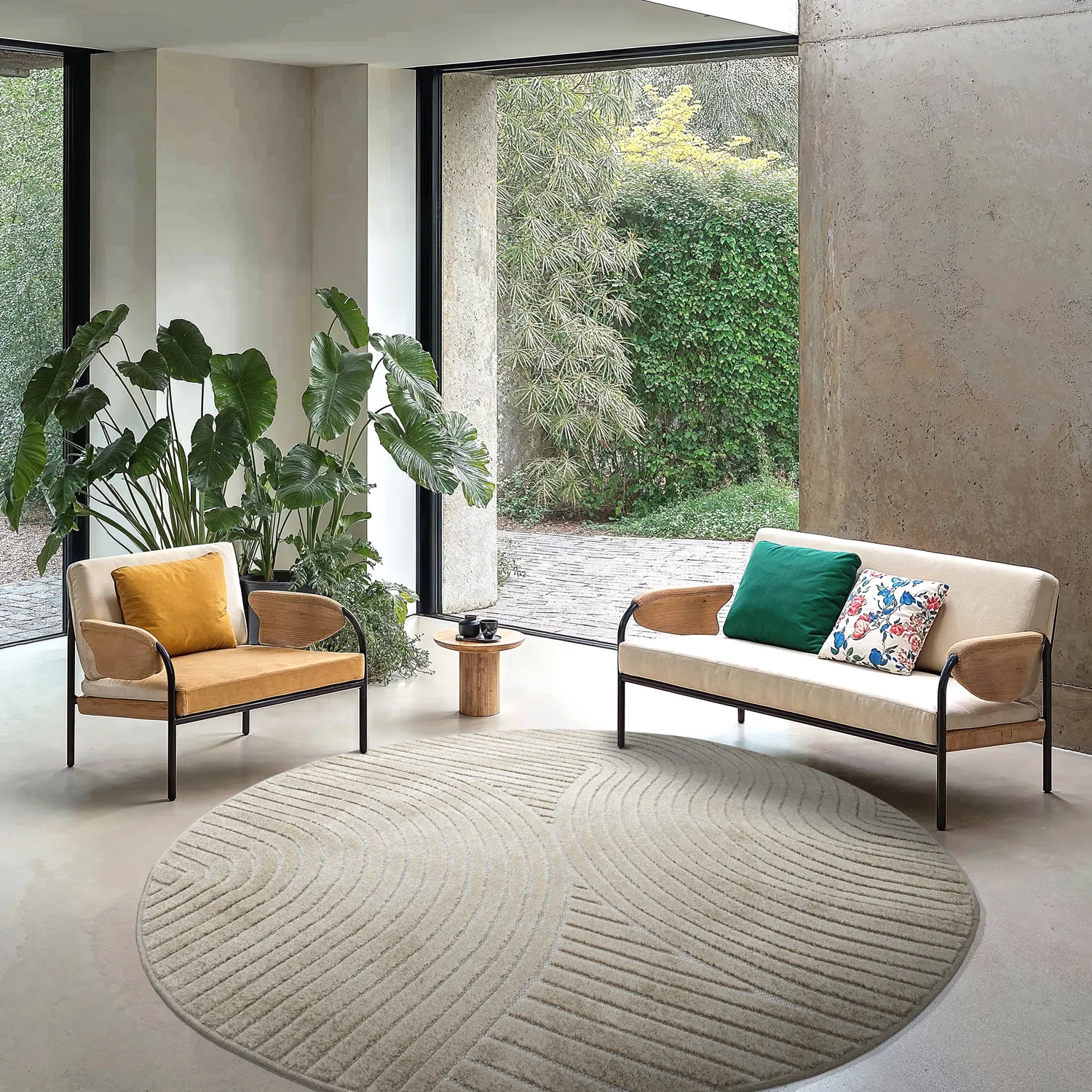 Round rug - Indoor/Outdoor Devon (beige)