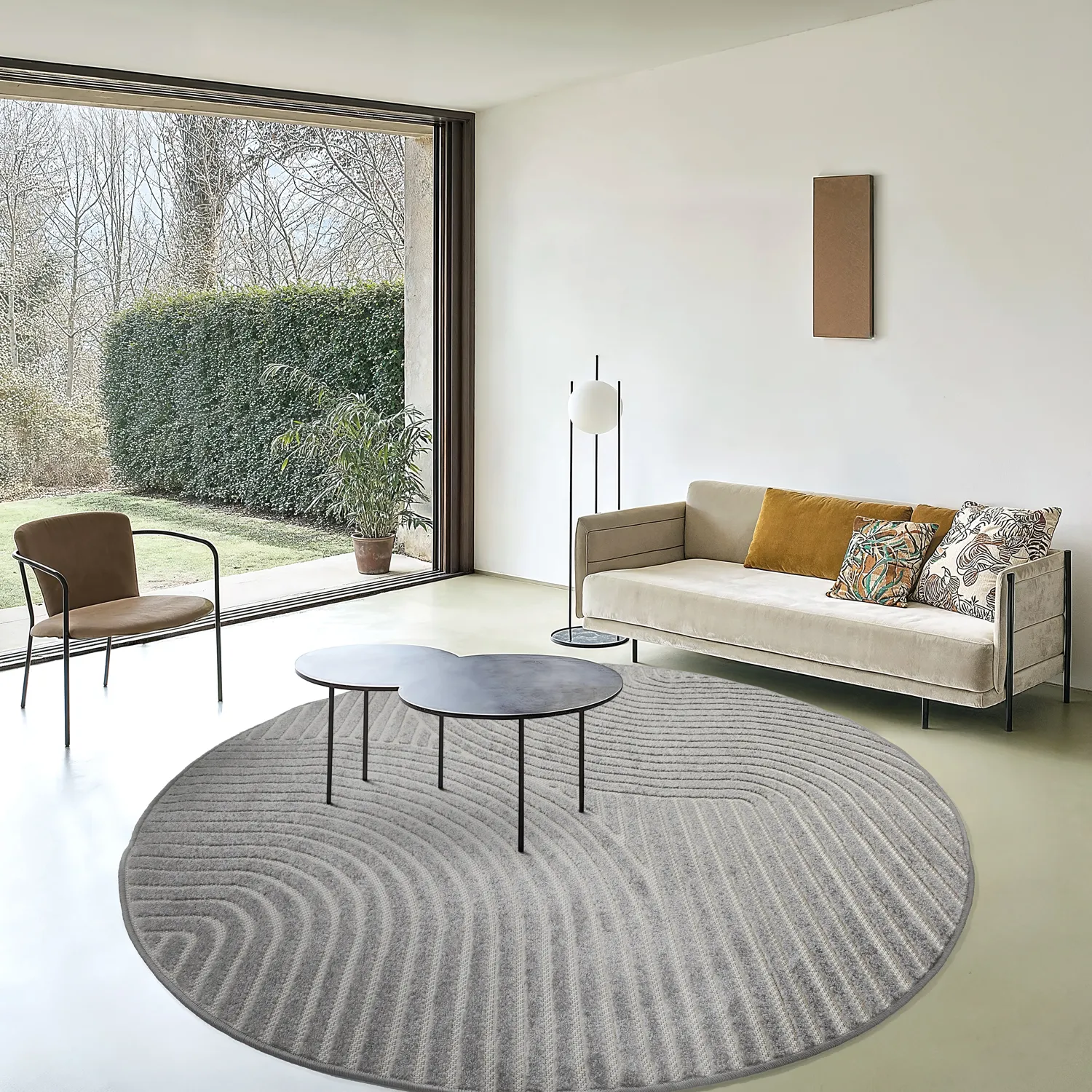 Round rug - Indoor/Outdoor Devon (grey)