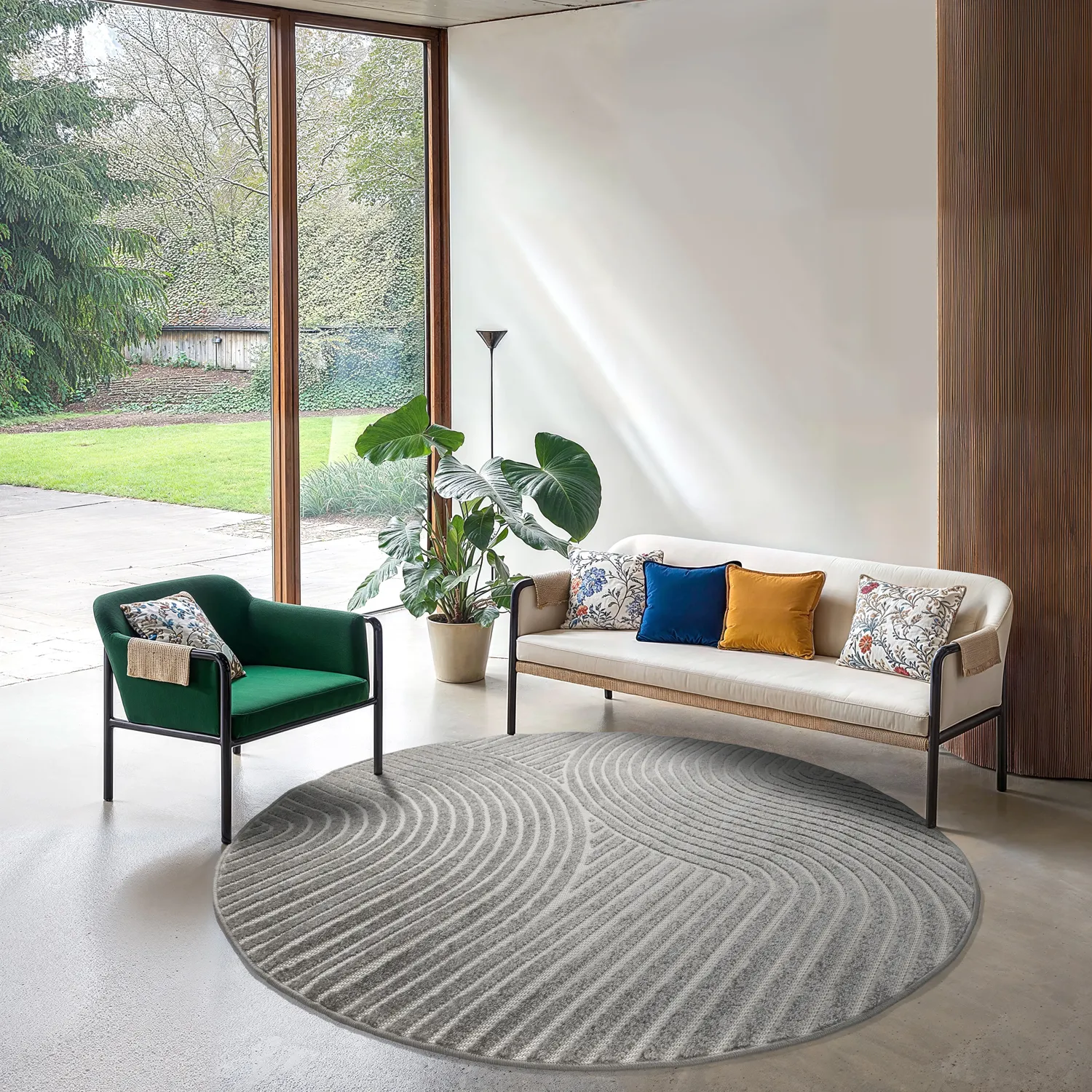 Round rug - Indoor/Outdoor Devon (grey)