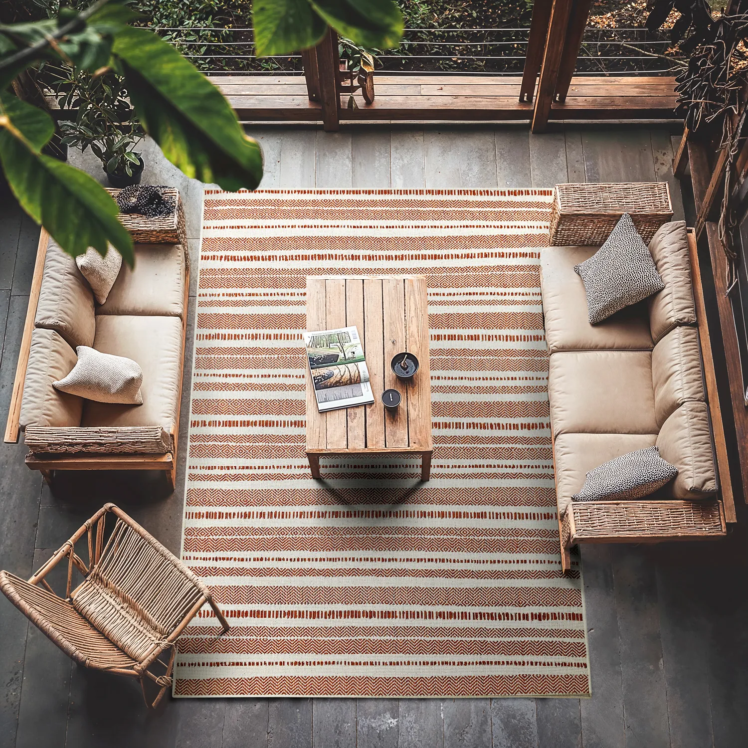 Indoor/Outdoor rug - Ethan (orange)
