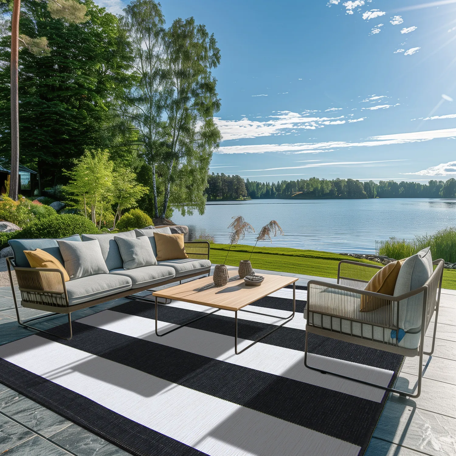Indoor/Outdoor rug - Santana (black)