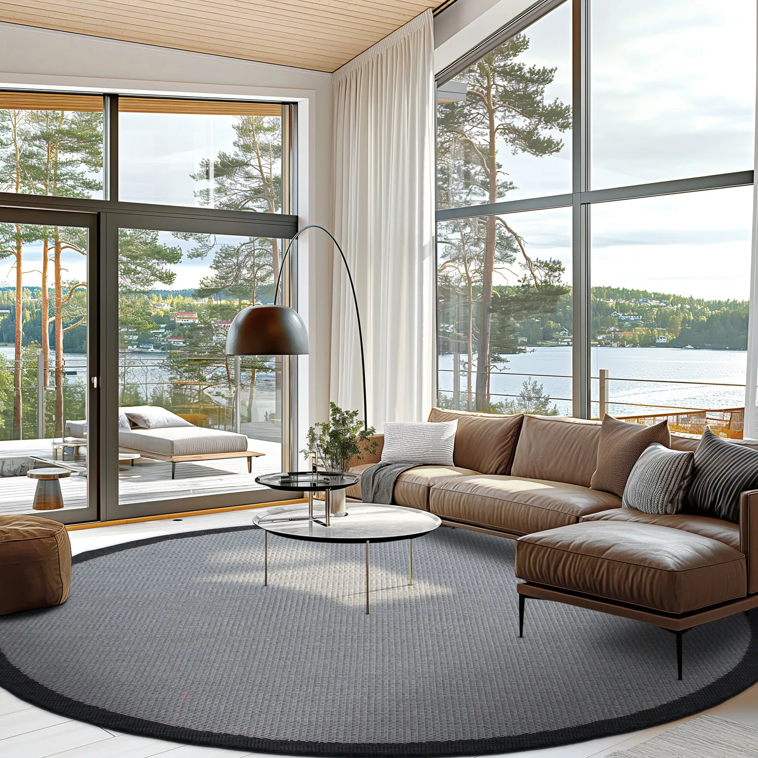 Round rug - Sortelha (black)