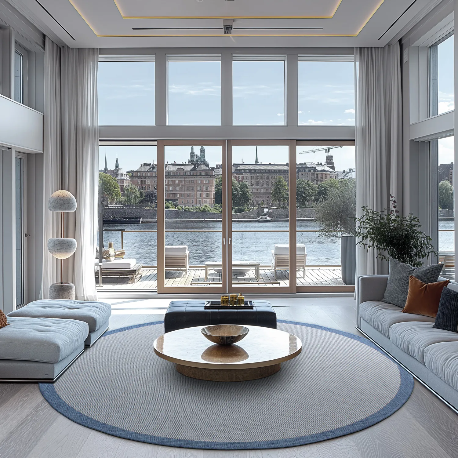 Round rug - Sortelha (blue)