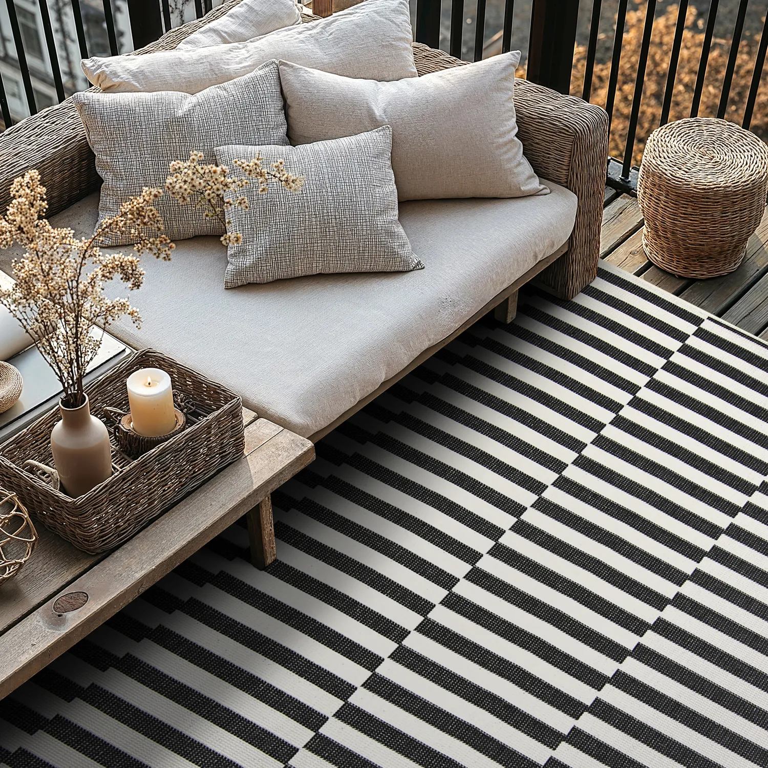 Indoor/Outdoor rug - Otto (black)