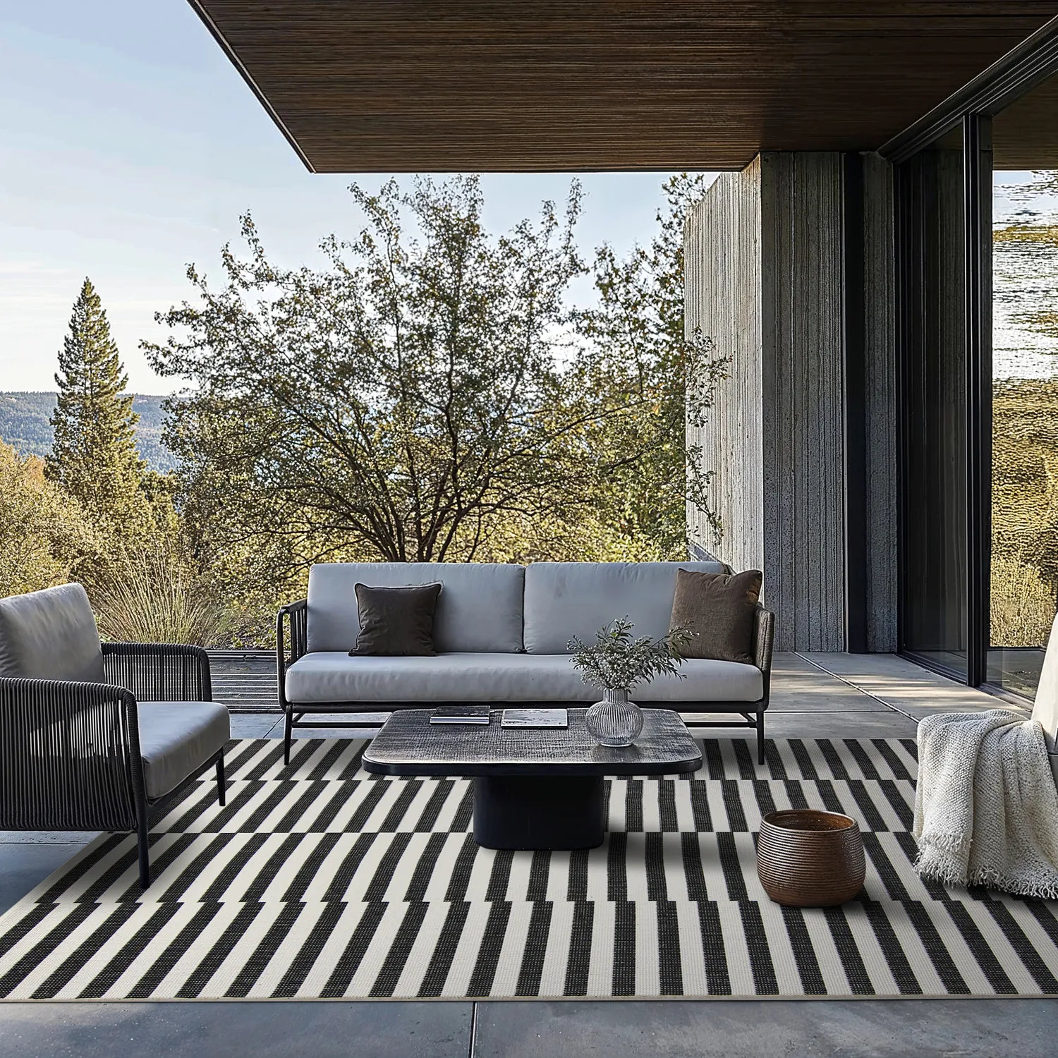 Indoor/Outdoor rug - Otto (black)