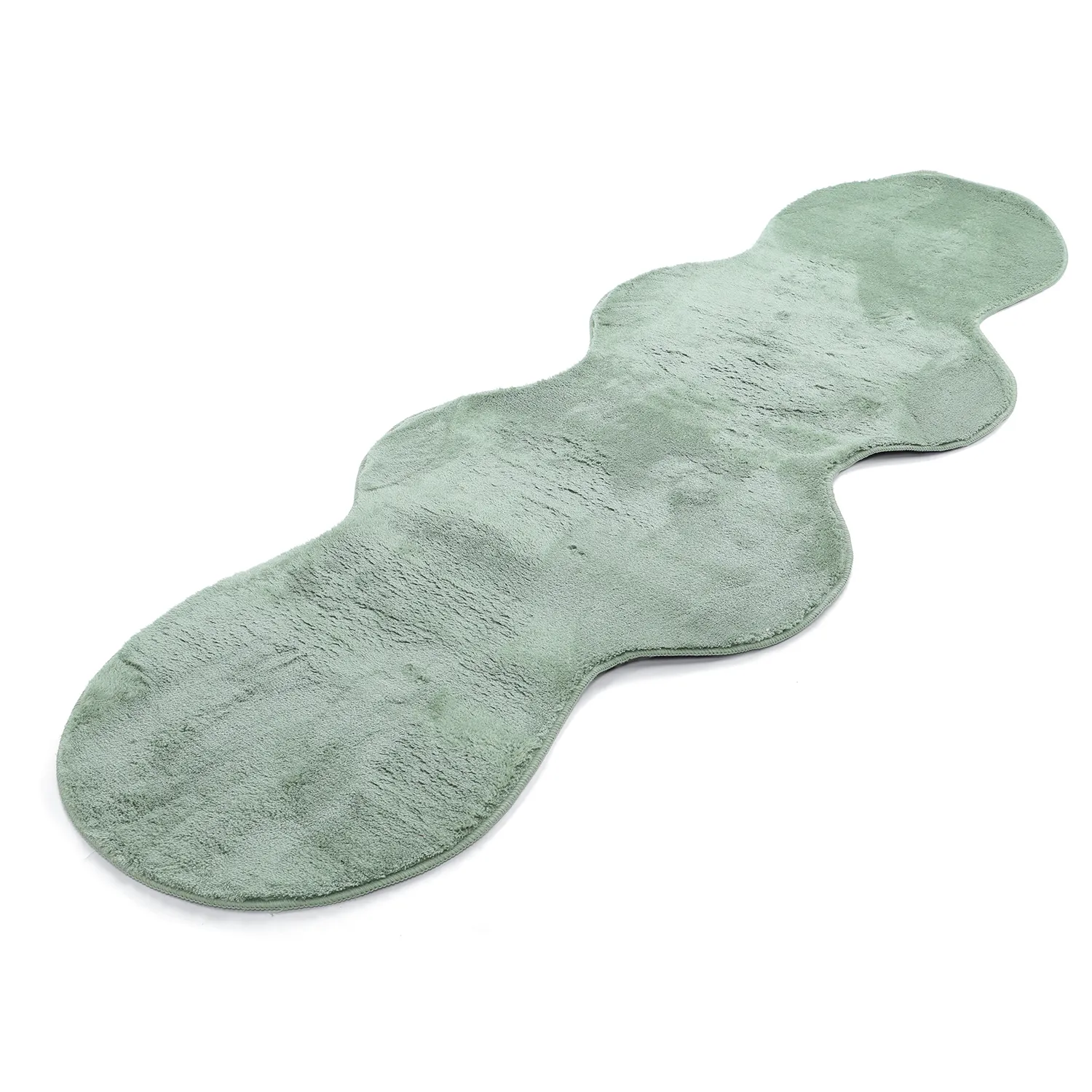 Wavy Runner Rug - Aranga Super Soft Fur (green)