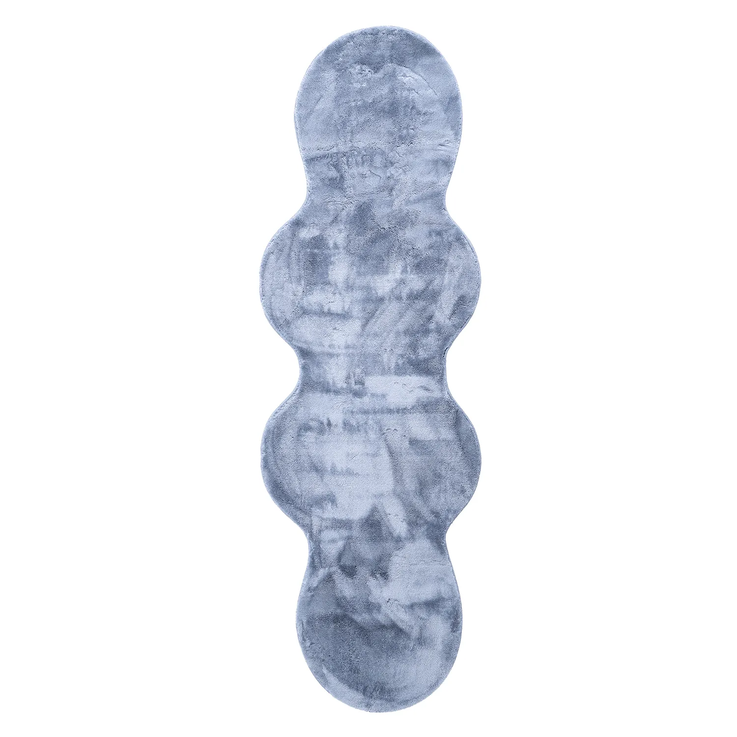 Wavy Runner Rug - Aranga Super Soft Fur (steel blue)