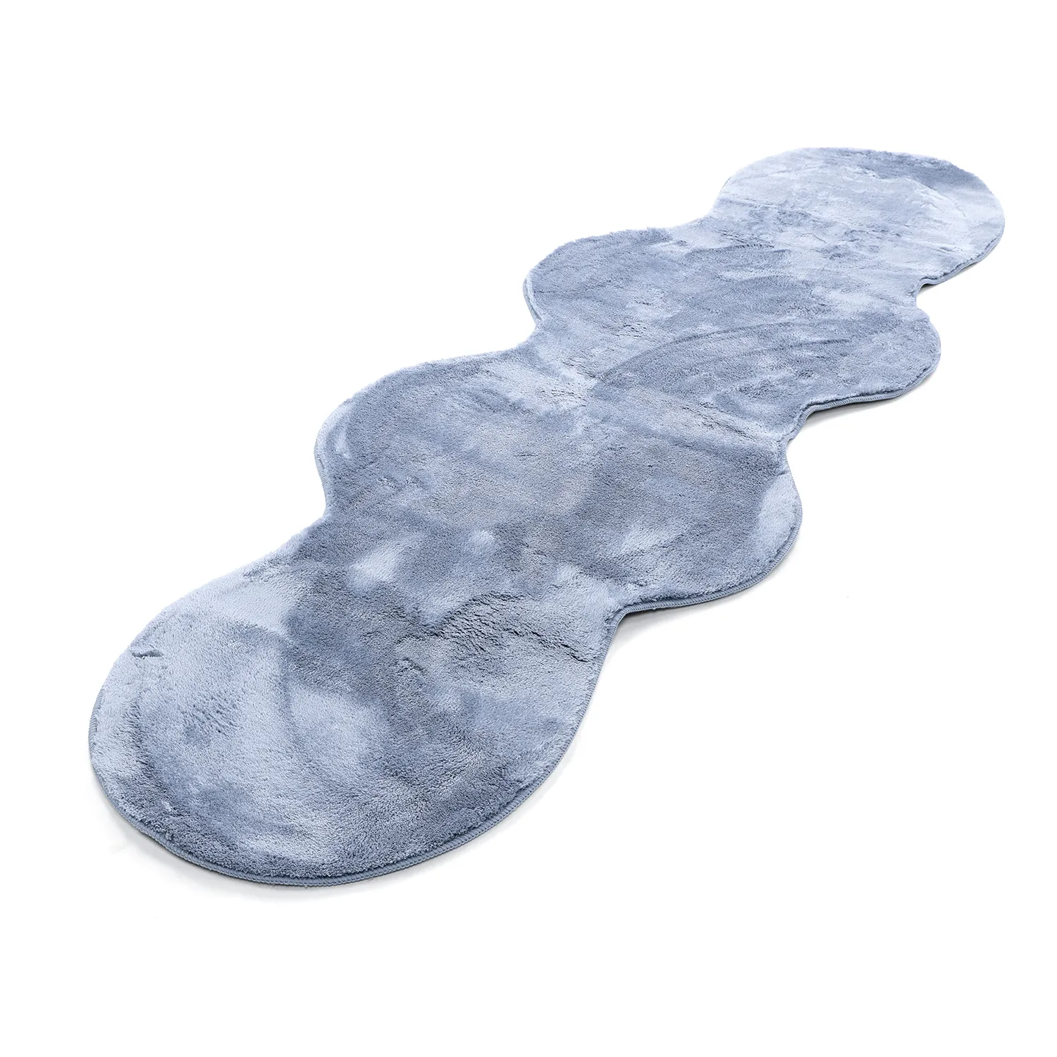 Wavy Runner Rug - Aranga Super Soft Fur (steel blue)
