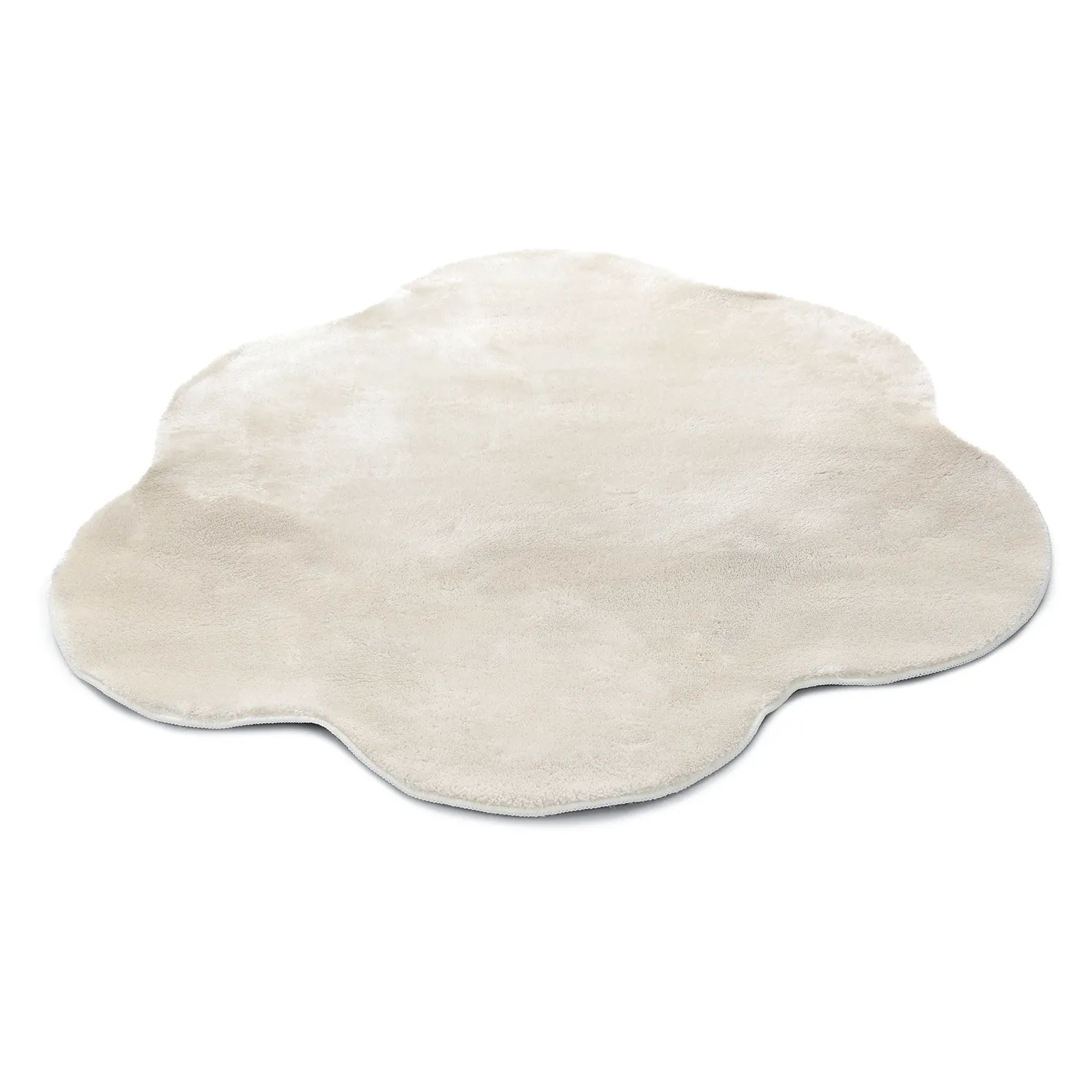 Wavy Round Rug - Aranga Super Soft Fur (beige)