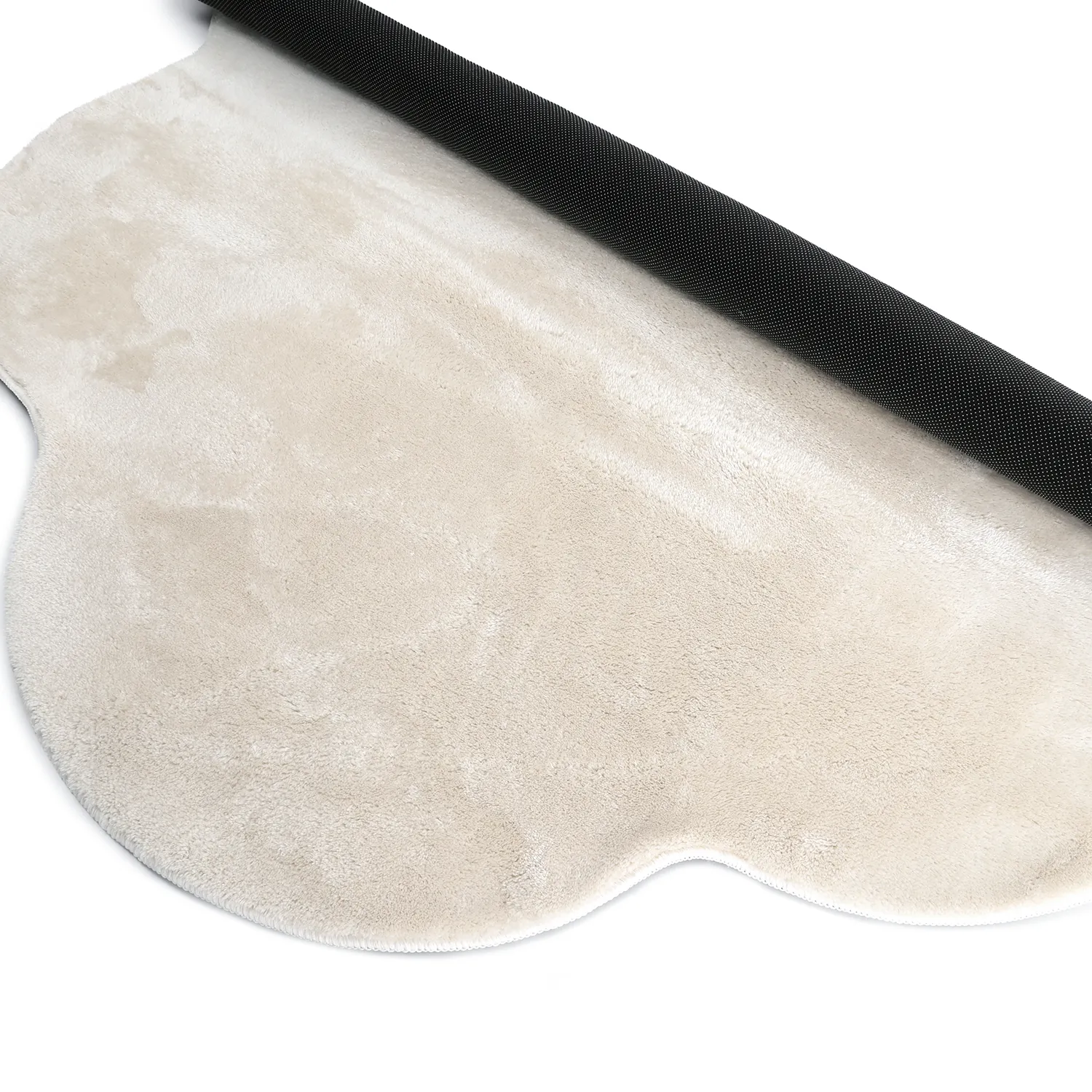 Wavy Round Rug - Aranga Super Soft Fur (beige)
