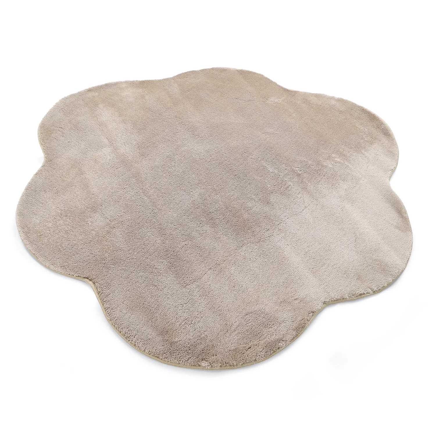 Wavy Round Rug - Aranga Super Soft Fur (brown)
