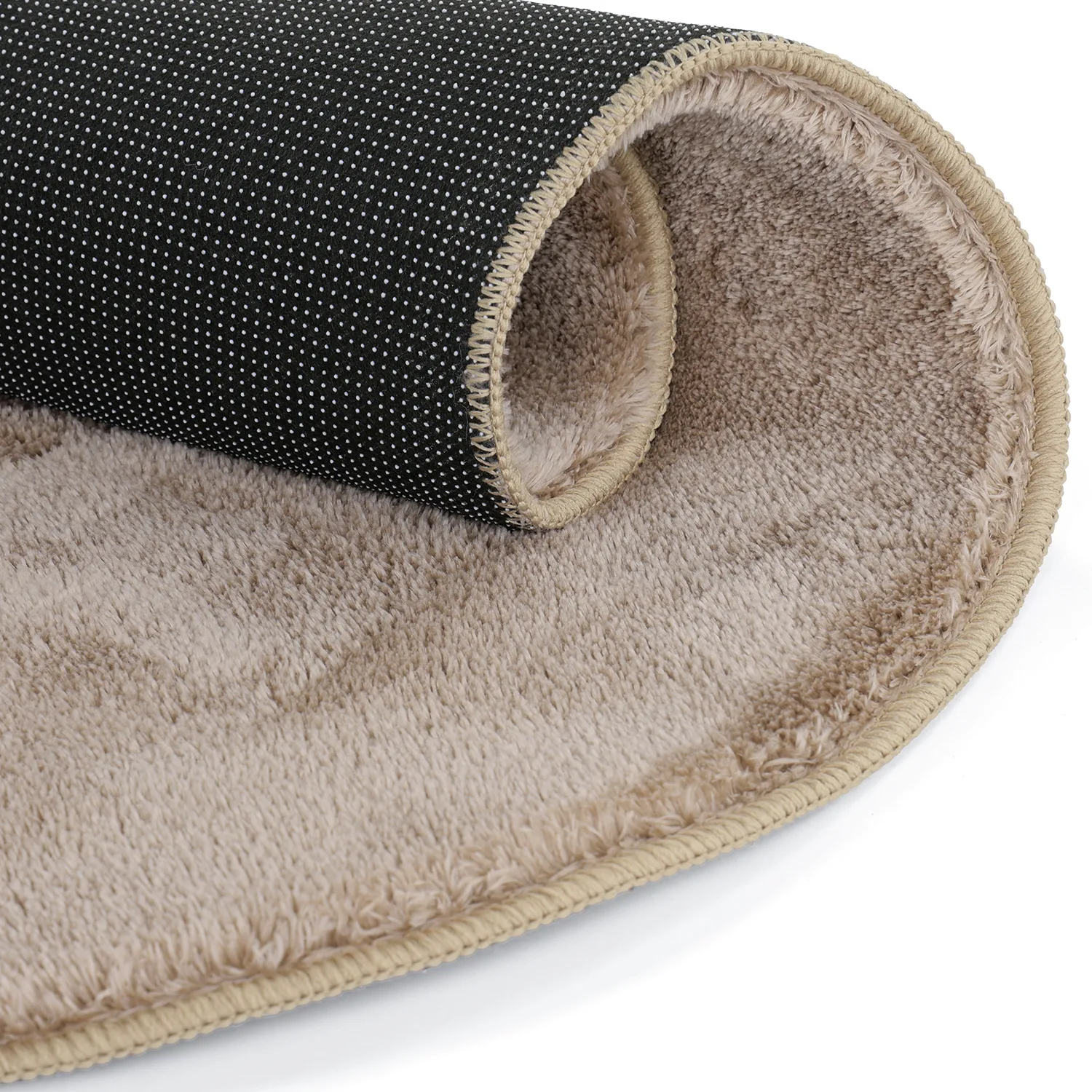 Wavy Round Rug - Aranga Super Soft Fur (brown)