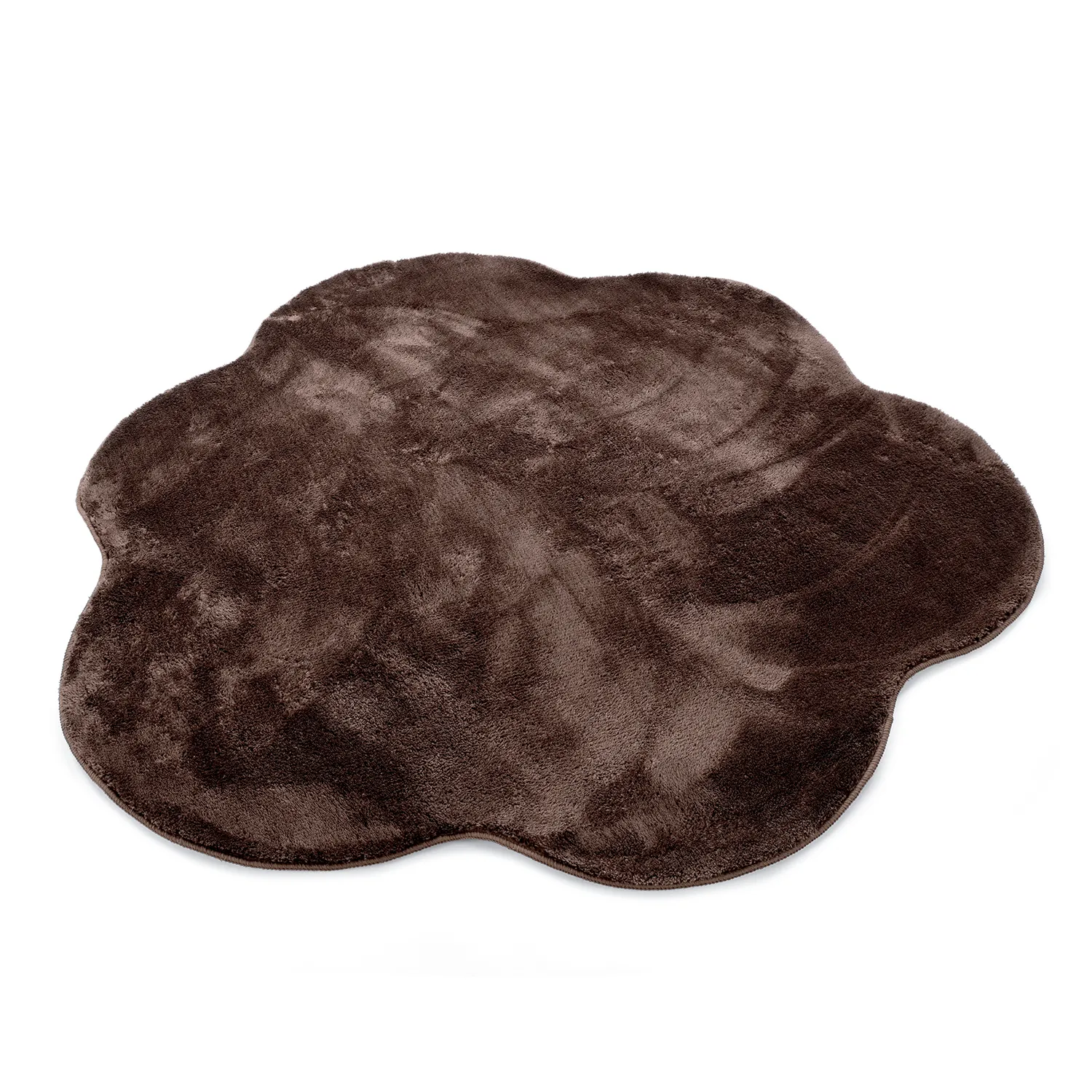 Wavy Round Rug - Aranga Super Soft Fur (dark brown)