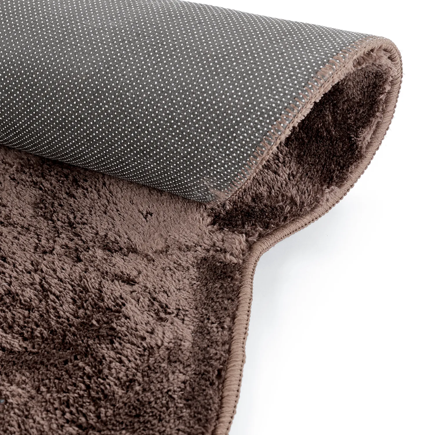 Wavy Round Rug - Aranga Super Soft Fur (dark brown)