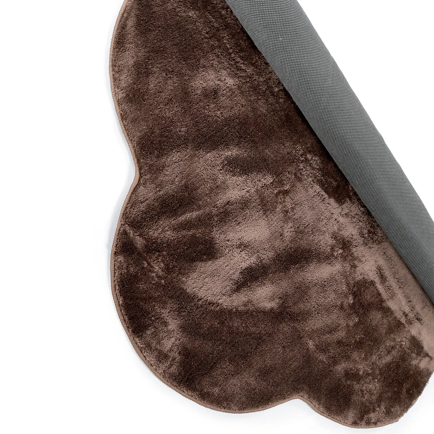 Wavy Round Rug - Aranga Super Soft Fur (dark brown)