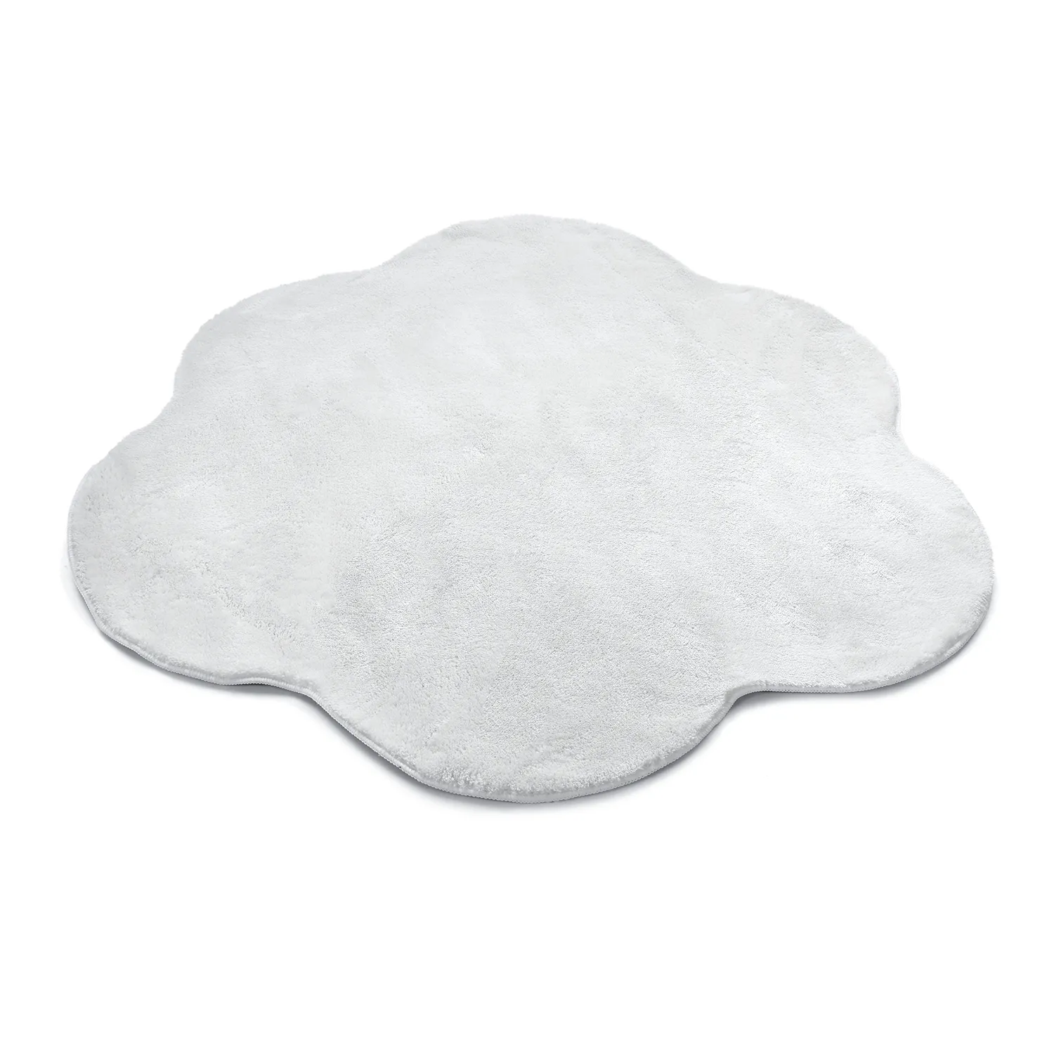 Wavy Round Rug - Aranga Super Soft Fur (white)