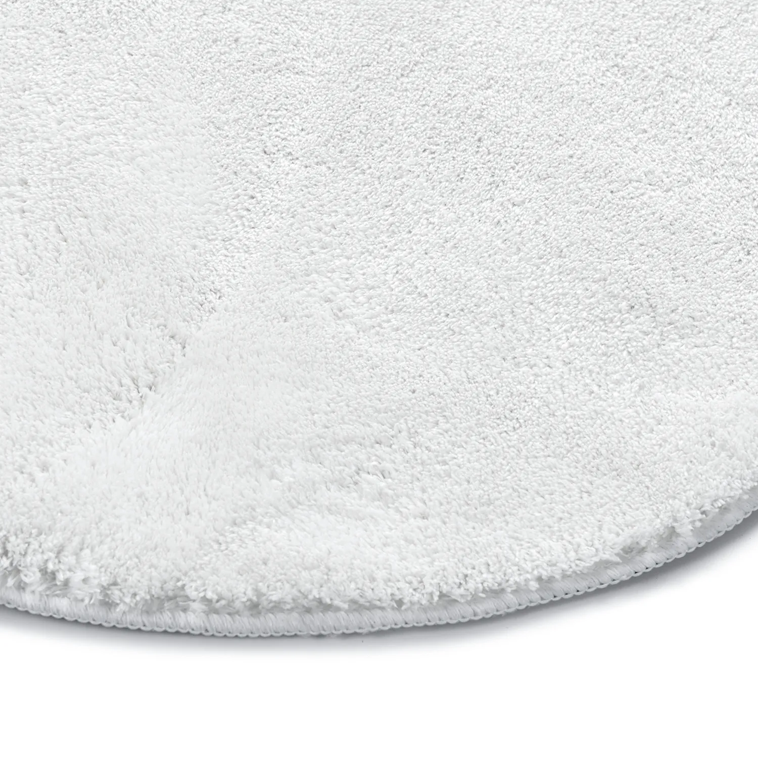 Wavy Round Rug - Aranga Super Soft Fur (white)