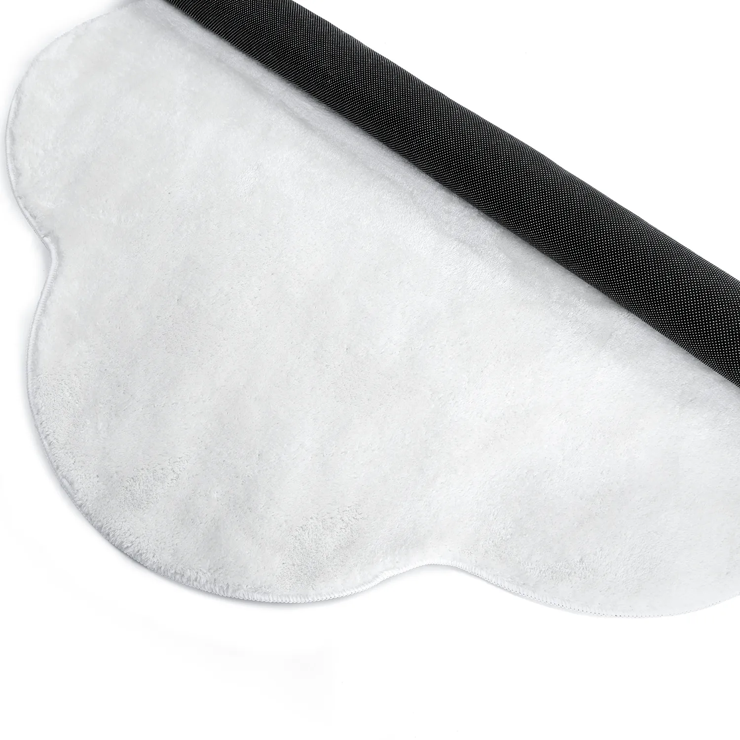 Wavy Round Rug - Aranga Super Soft Fur (white)