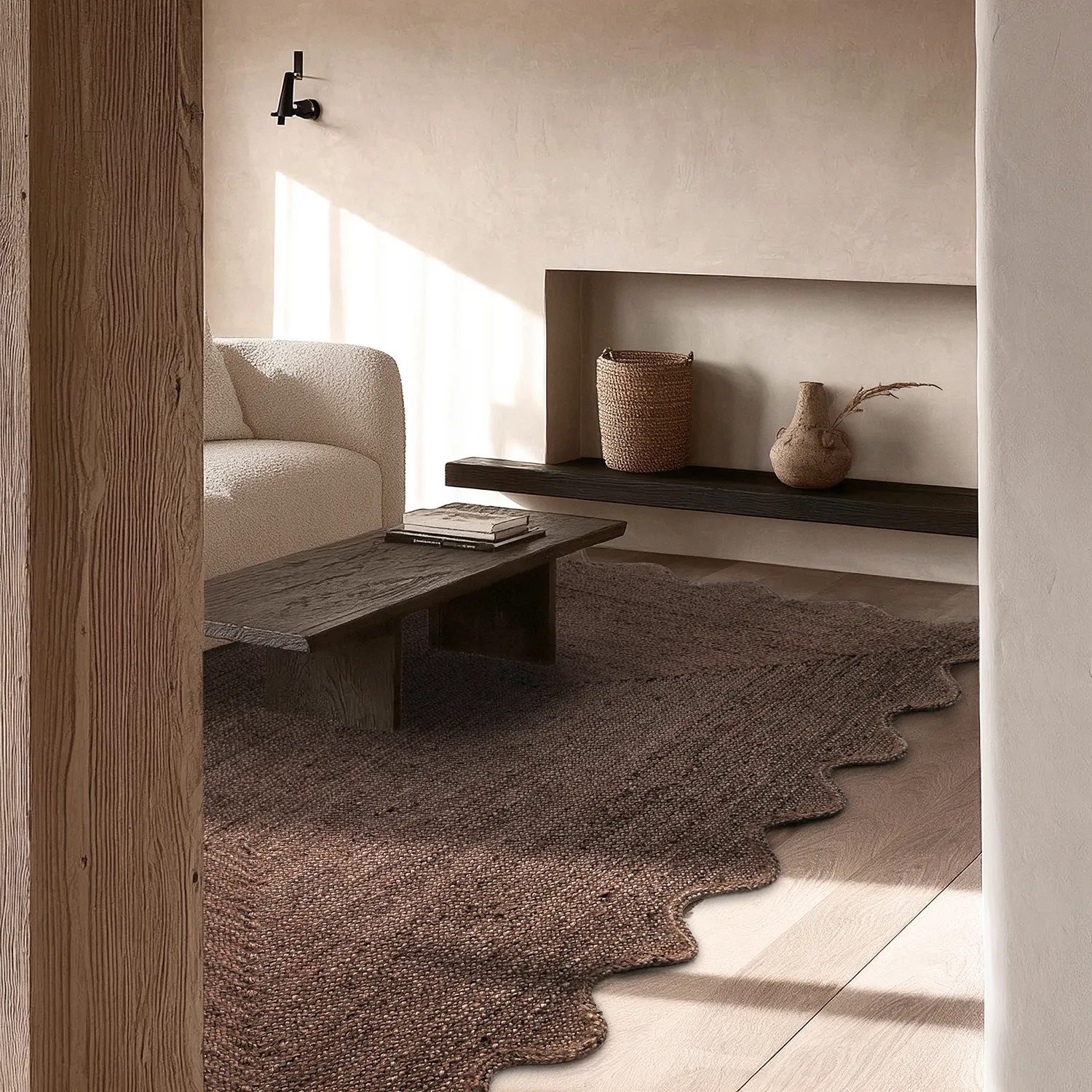 Wavy jute rug - San Francisco (brown)