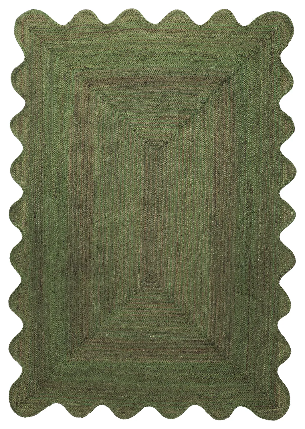 Wavy jute rug - San Francisco (army green)