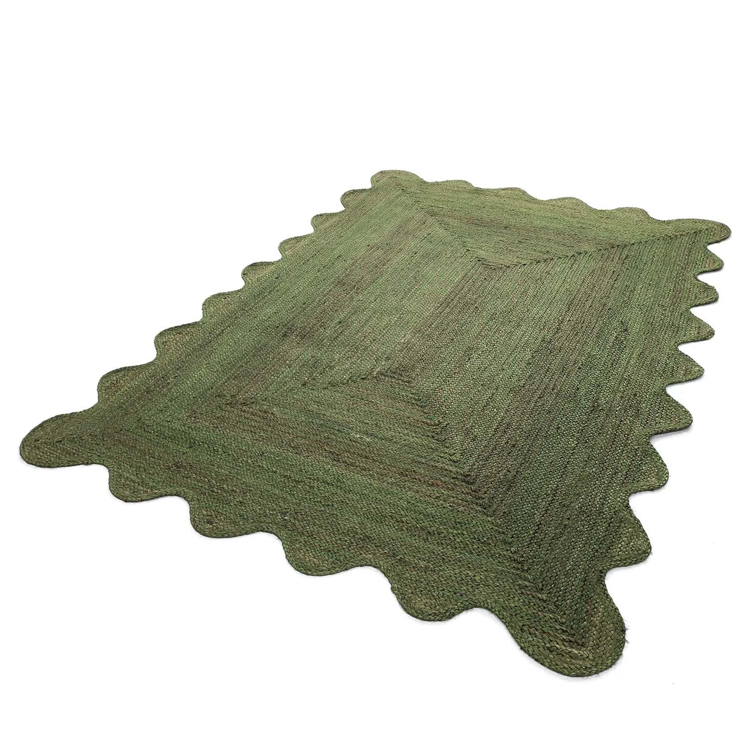Wavy jute rug - San Francisco (army green)