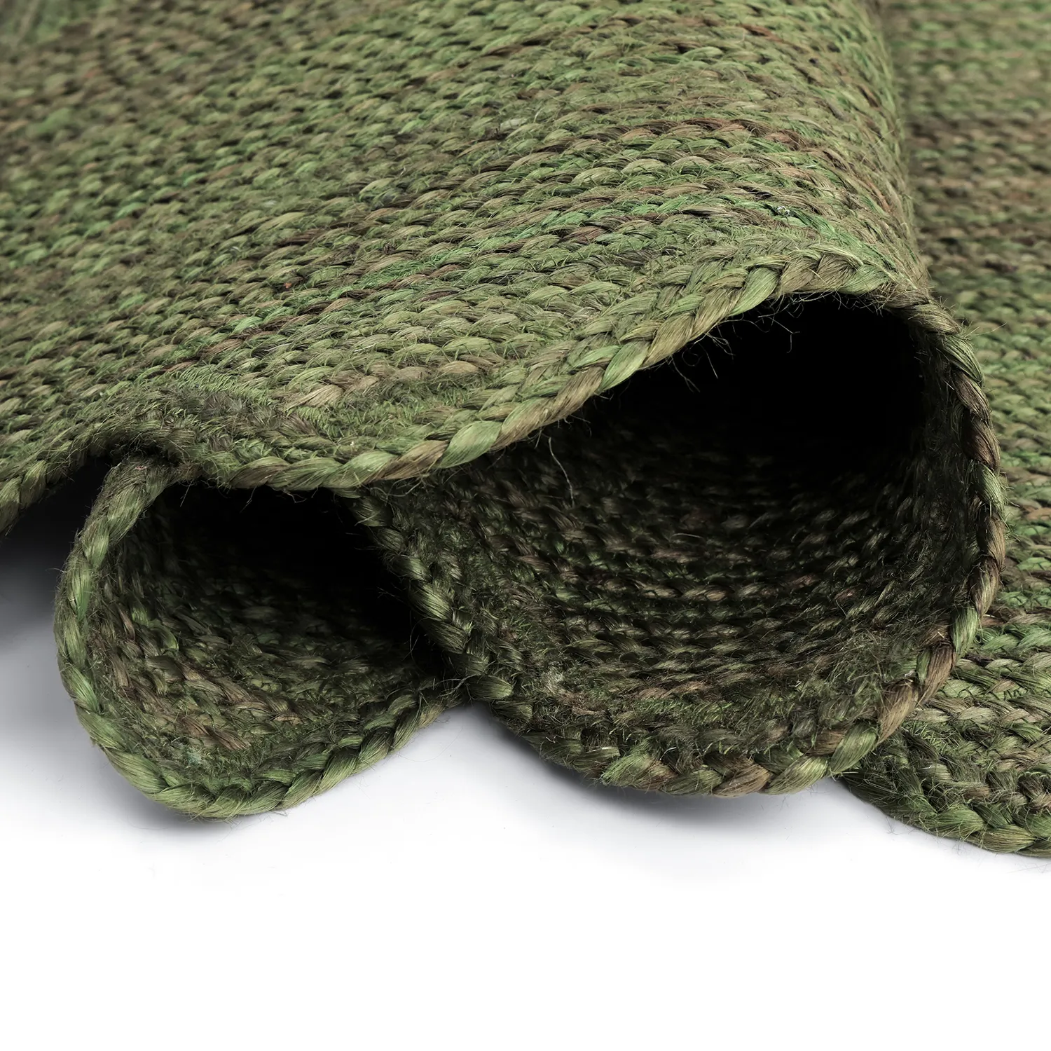 Wavy jute rug - San Francisco (army green)
