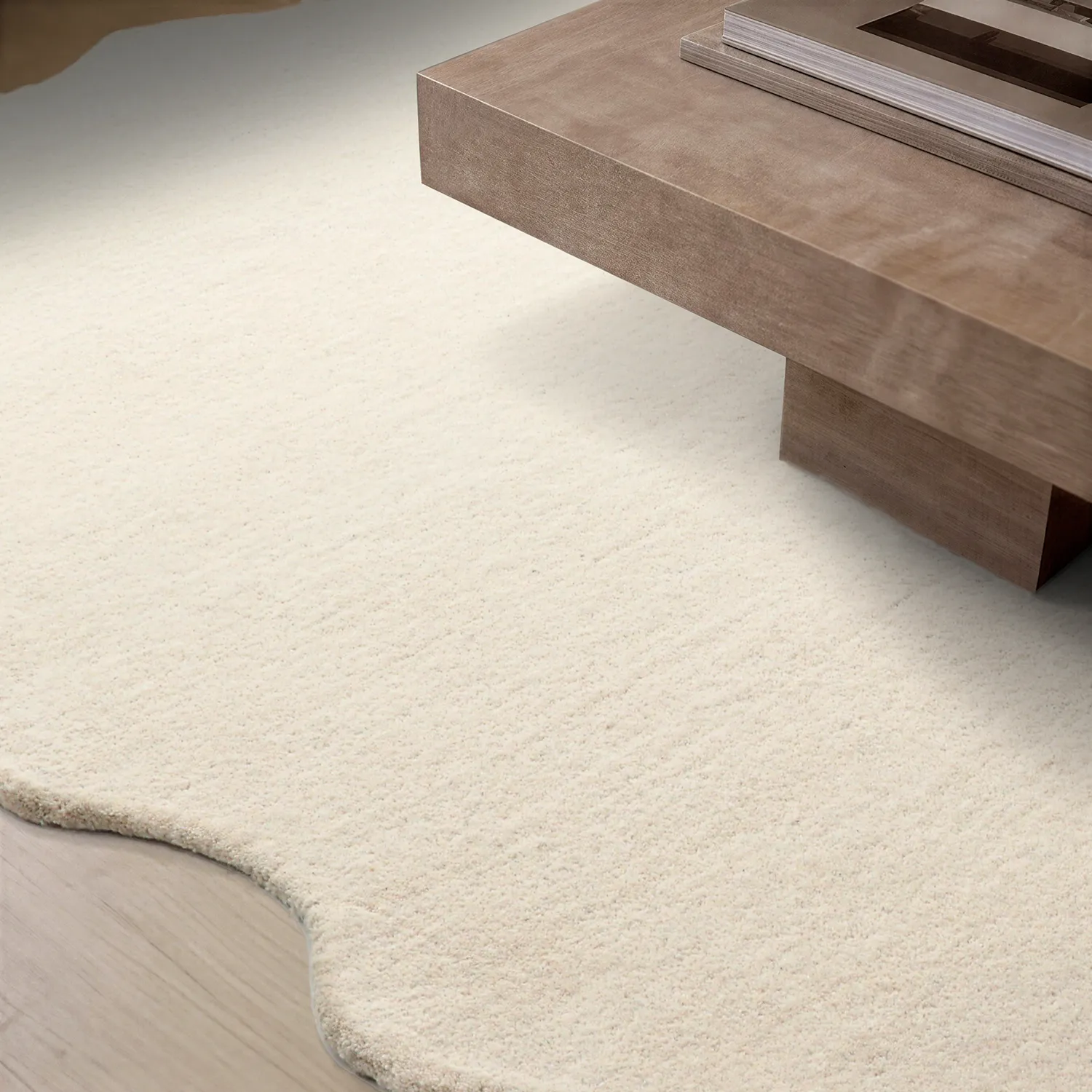Wavy Wool Rug - Diu Hand Tufted Wool Premium (cream)
