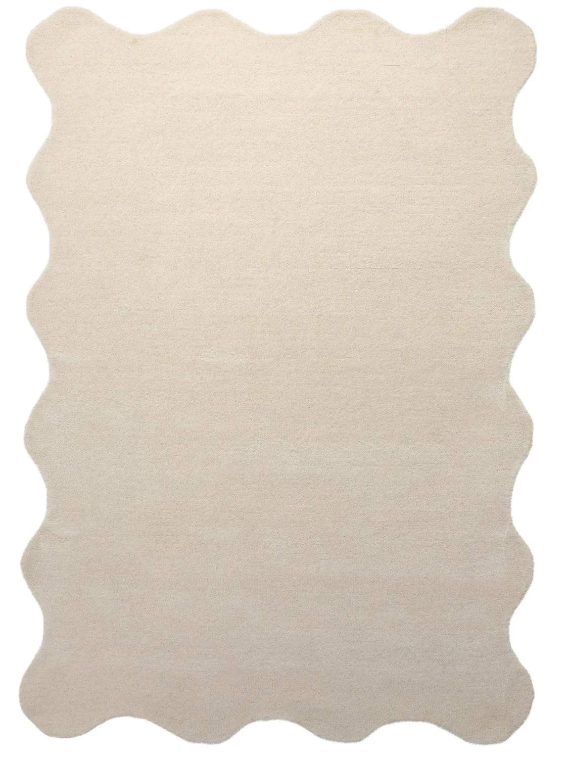 Wavy Wool Rug - Diu Hand Tufted Wool Premium (cream)