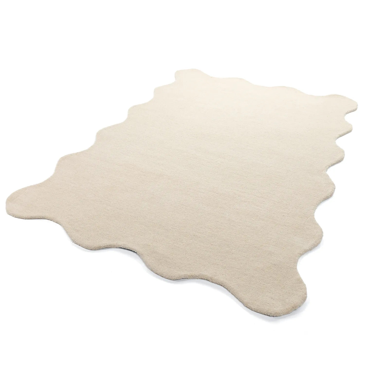 Wavy Wool Rug - Diu Hand Tufted Wool Premium (cream)