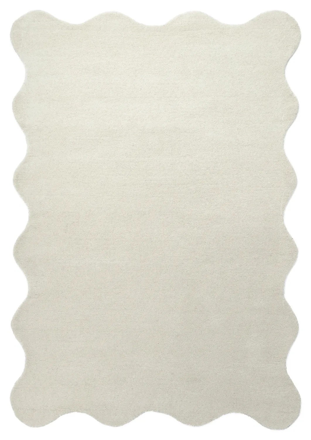 Wavy Wool Rug - Diu Hand Tufted Wool Premium (white)