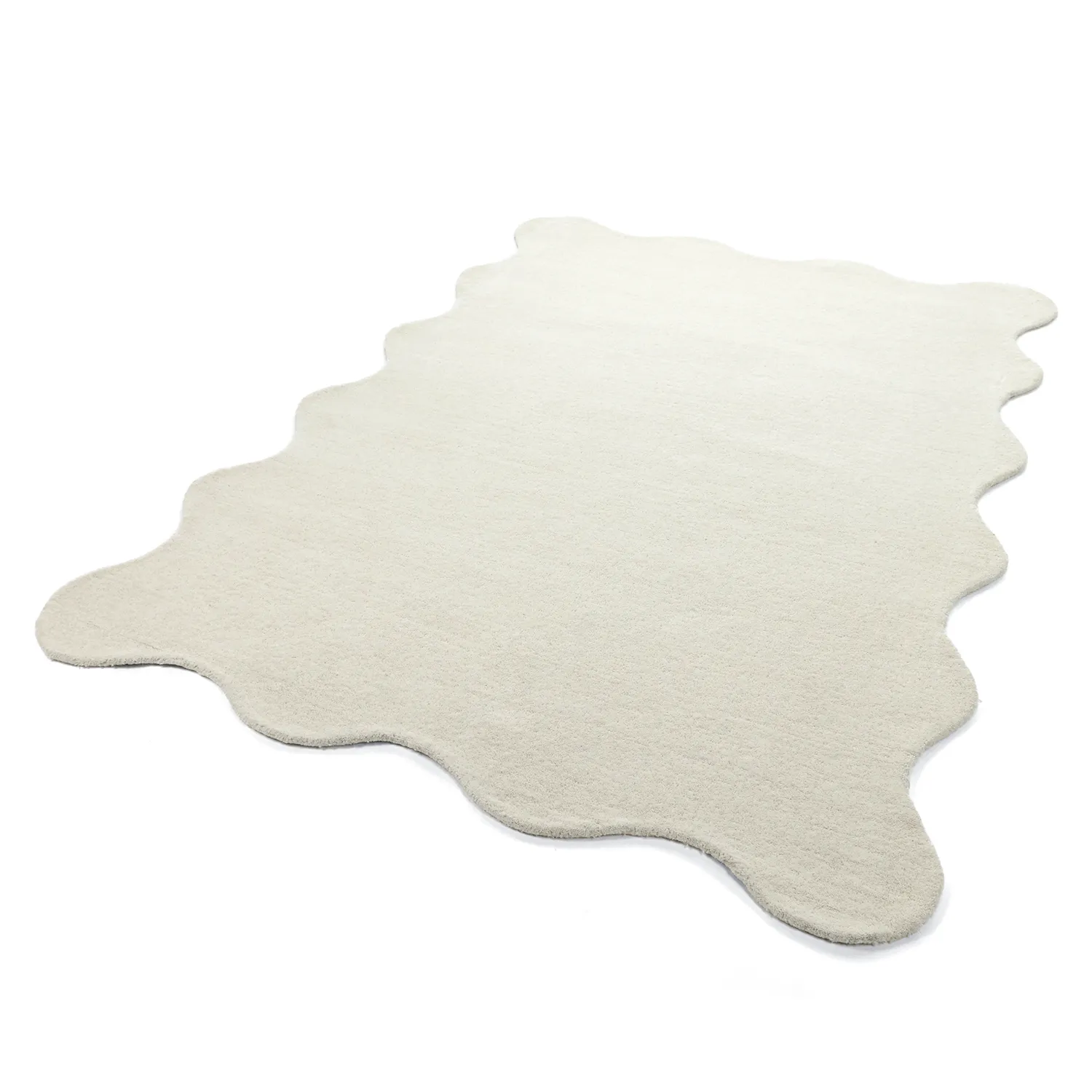 Wavy Wool Rug - Diu Hand Tufted Wool Premium (white)