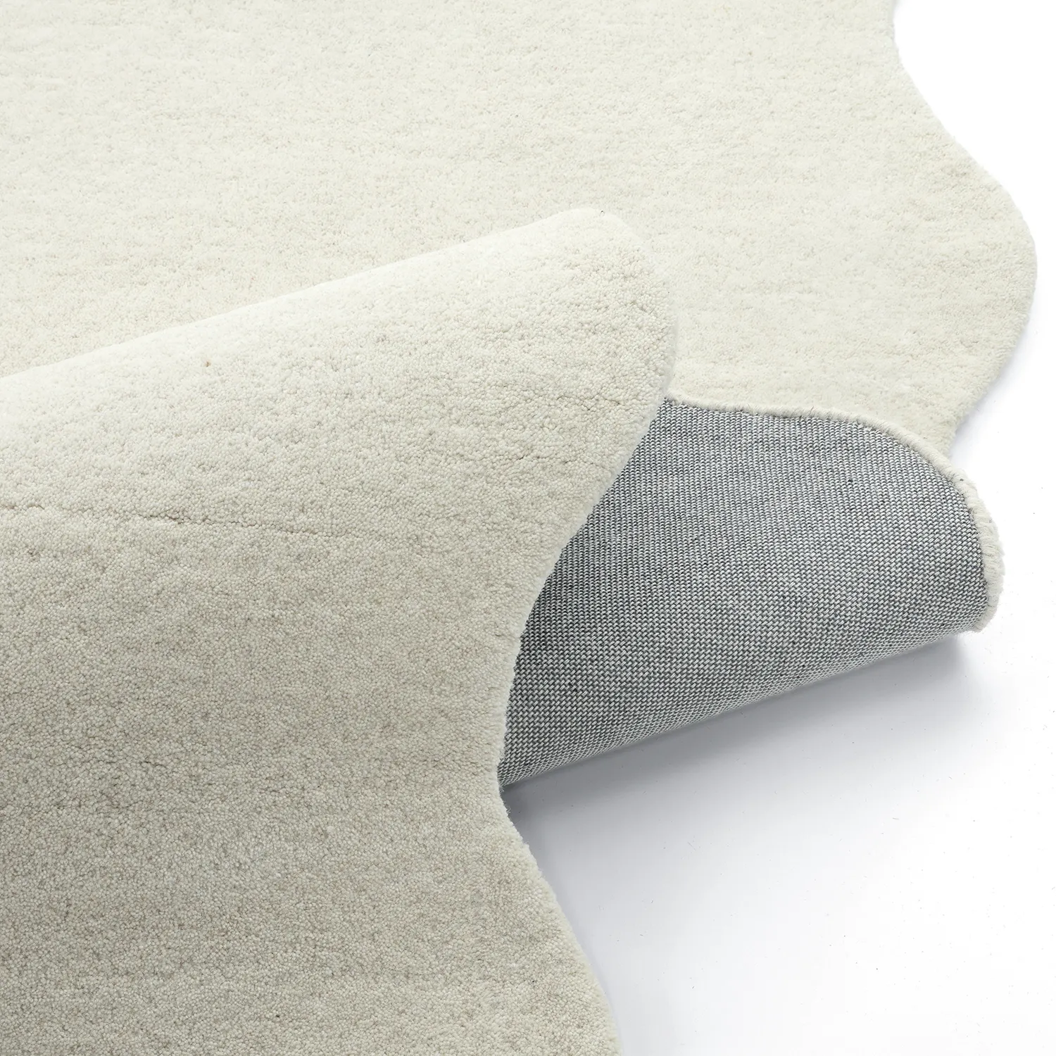 Wavy Wool Rug - Diu Hand Tufted Wool Premium (white)