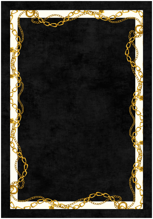 Wilton rug - Vilia (black/white/gold)