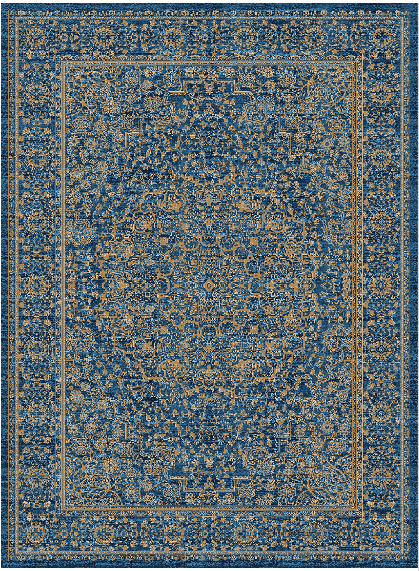 Wilton rug - Vinadio (blue/gold)