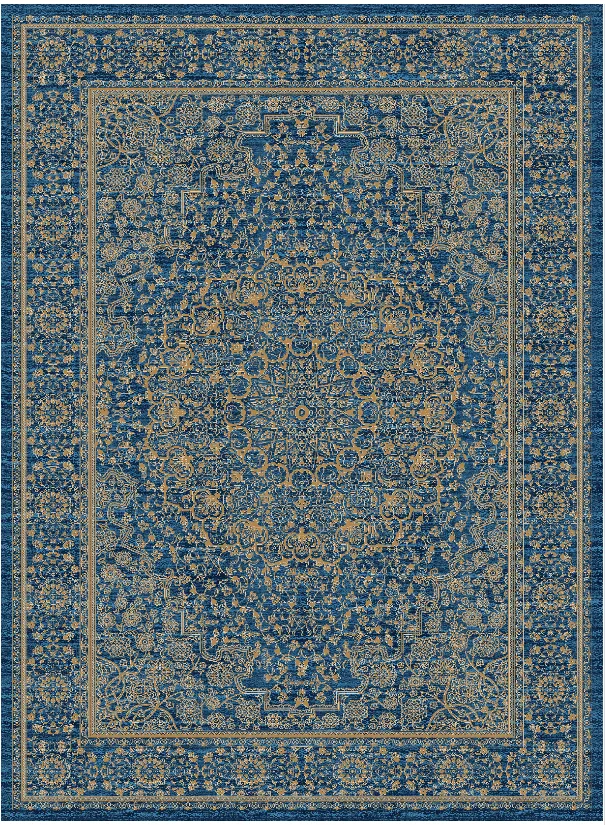 Wilton rug - Vinadio (blue/gold)
