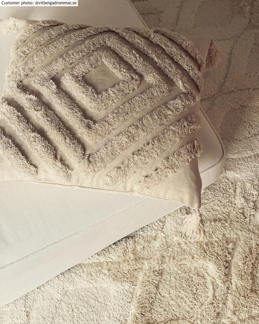 Cushion cover - Natural Boho 45 x 45 cm (beige)