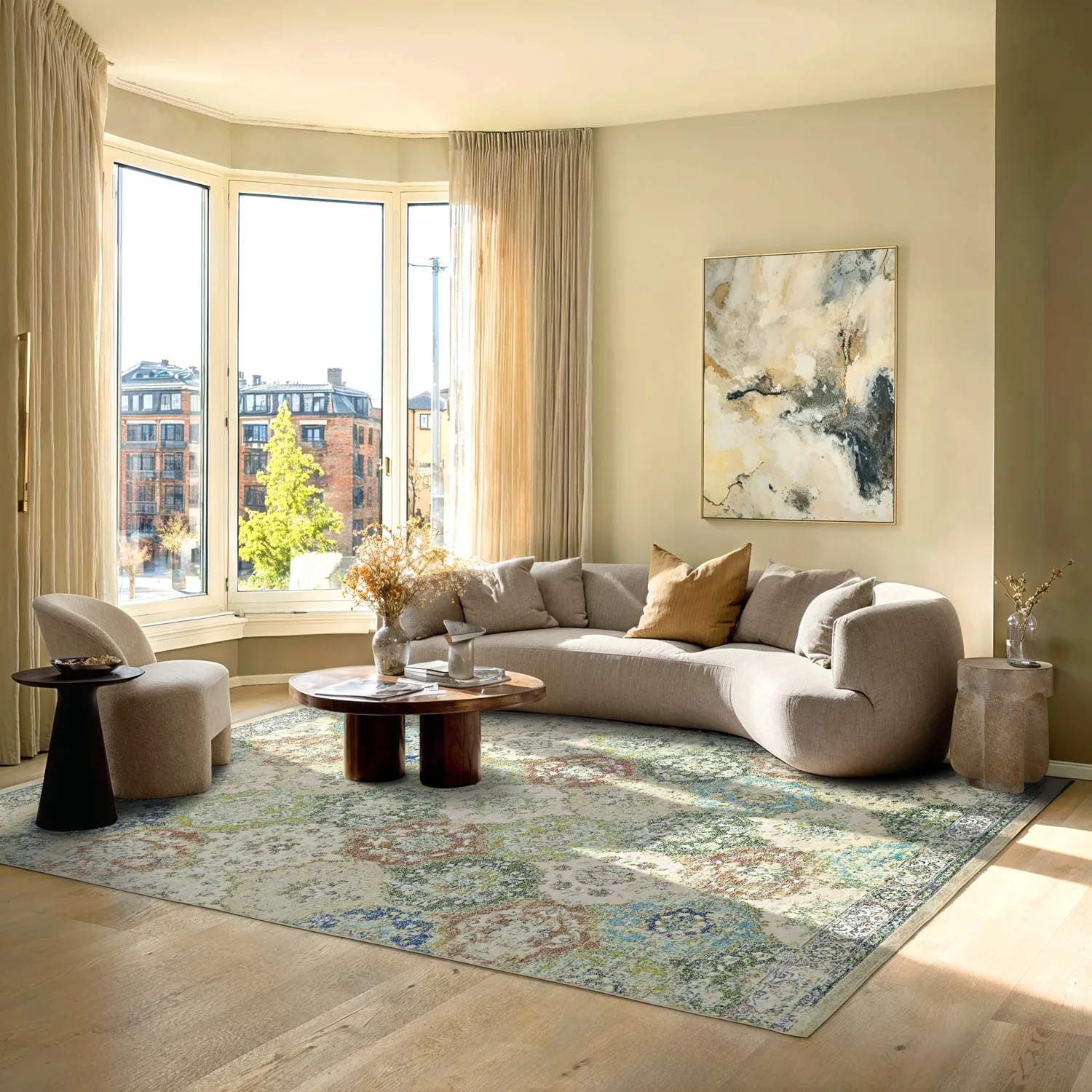 Wilton rug - Bohemia (green/multi)